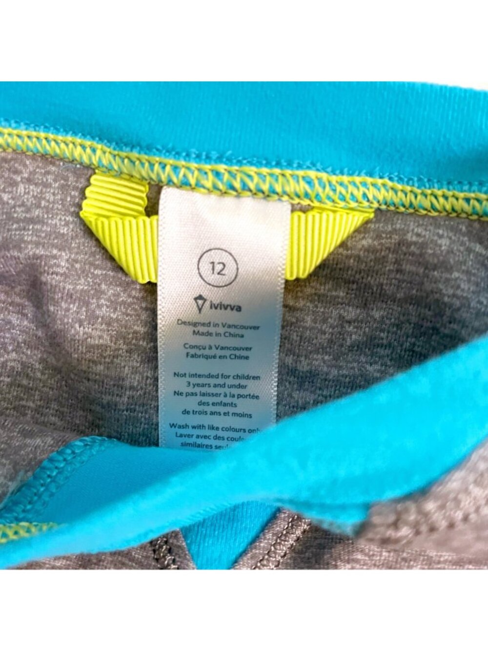 Ivivva Colorblock Raglan Activewear Tee, Size 12 - Picture 3 of 4